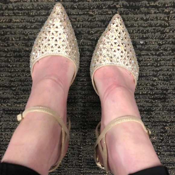 Gold Badgley Mischka Closed Toe Pumps- Fatima Pumps - Picture 4 of 7